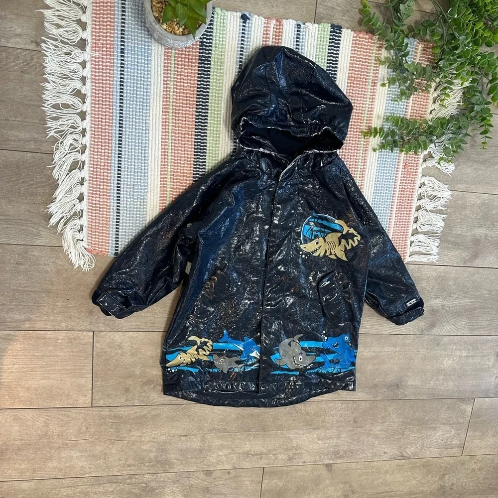 Free w any purchase- children’s place toddler boy hooded rain coat shark print